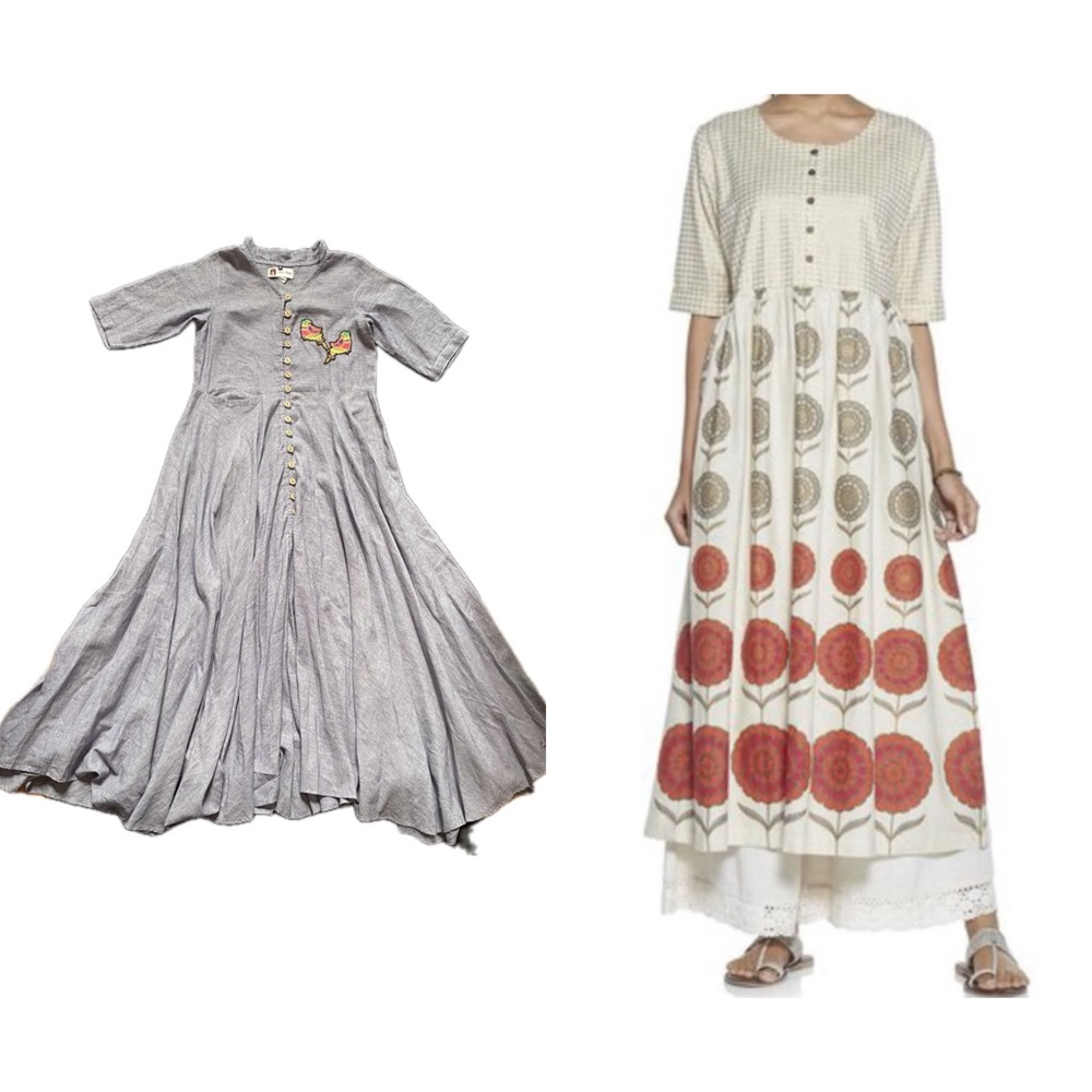 DESI DRAMA Gray and Floral Maxi Dresses